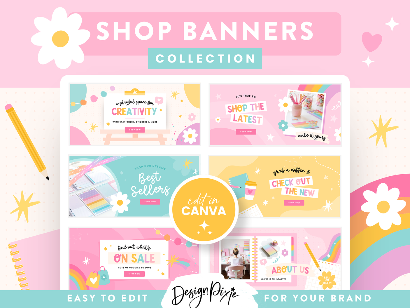 Rainbow Craft Shopify Banner Templates