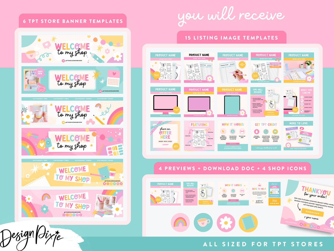 Playful TPT Store Banner Templates