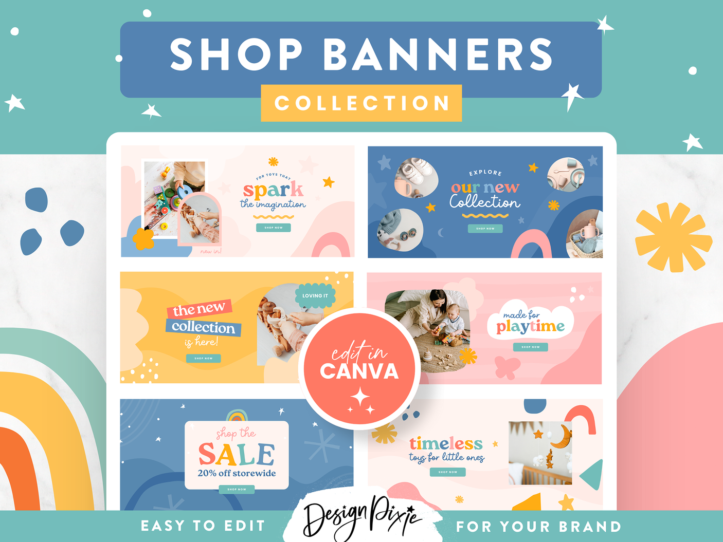 Fun Bright Shopify Banners