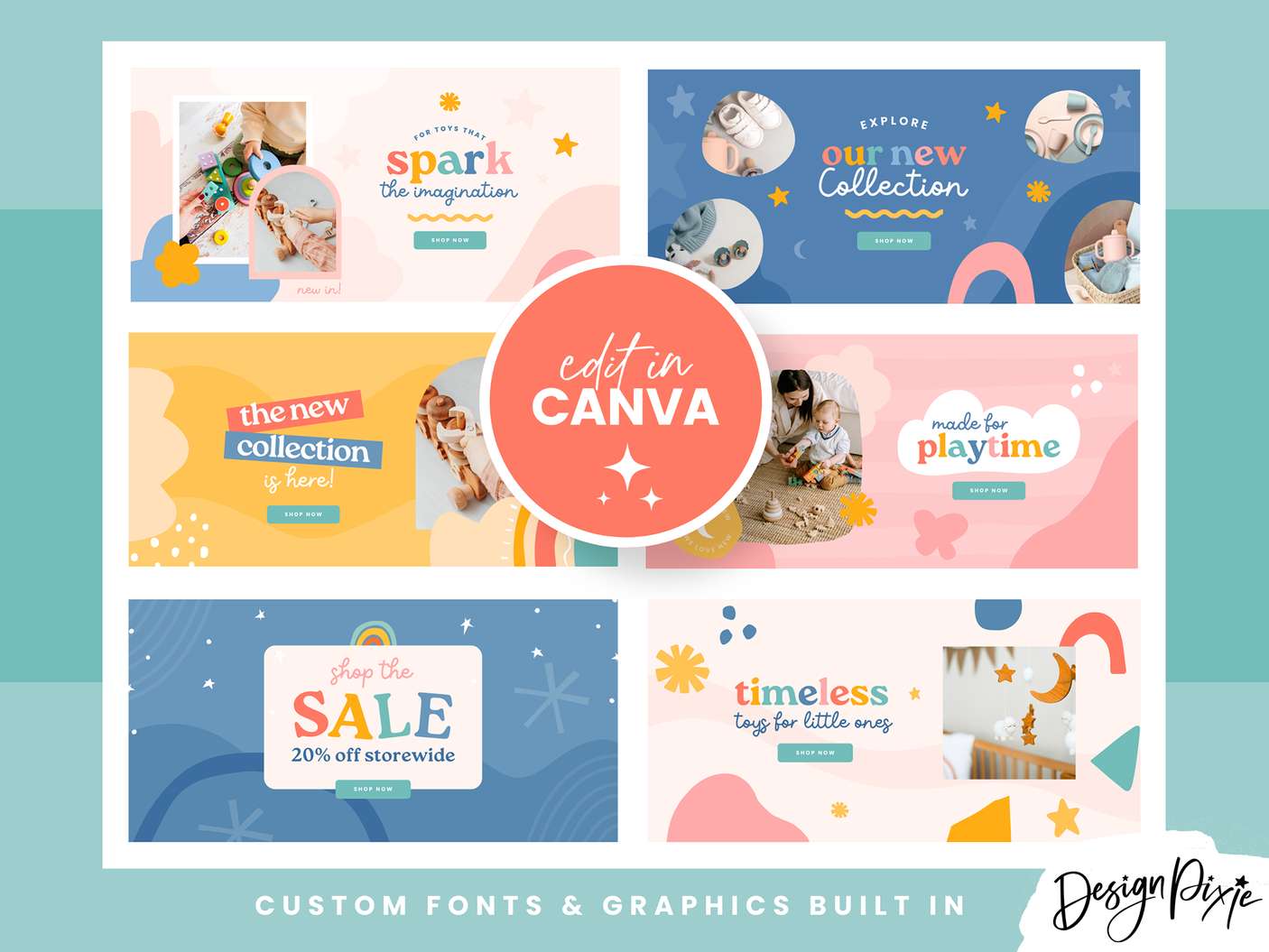 Fun Bright Shopify Banners