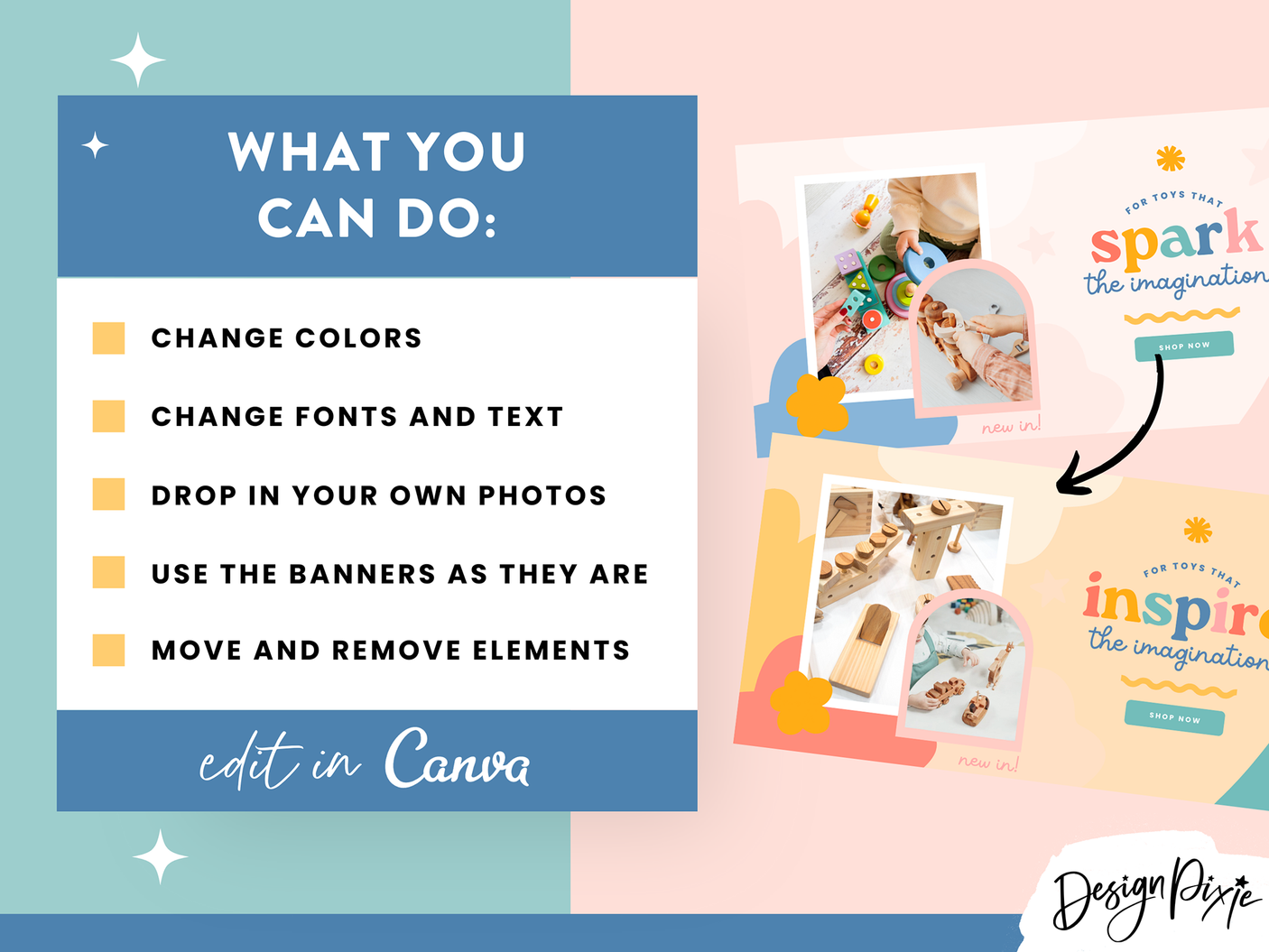 Fun Bright Shopify Banners