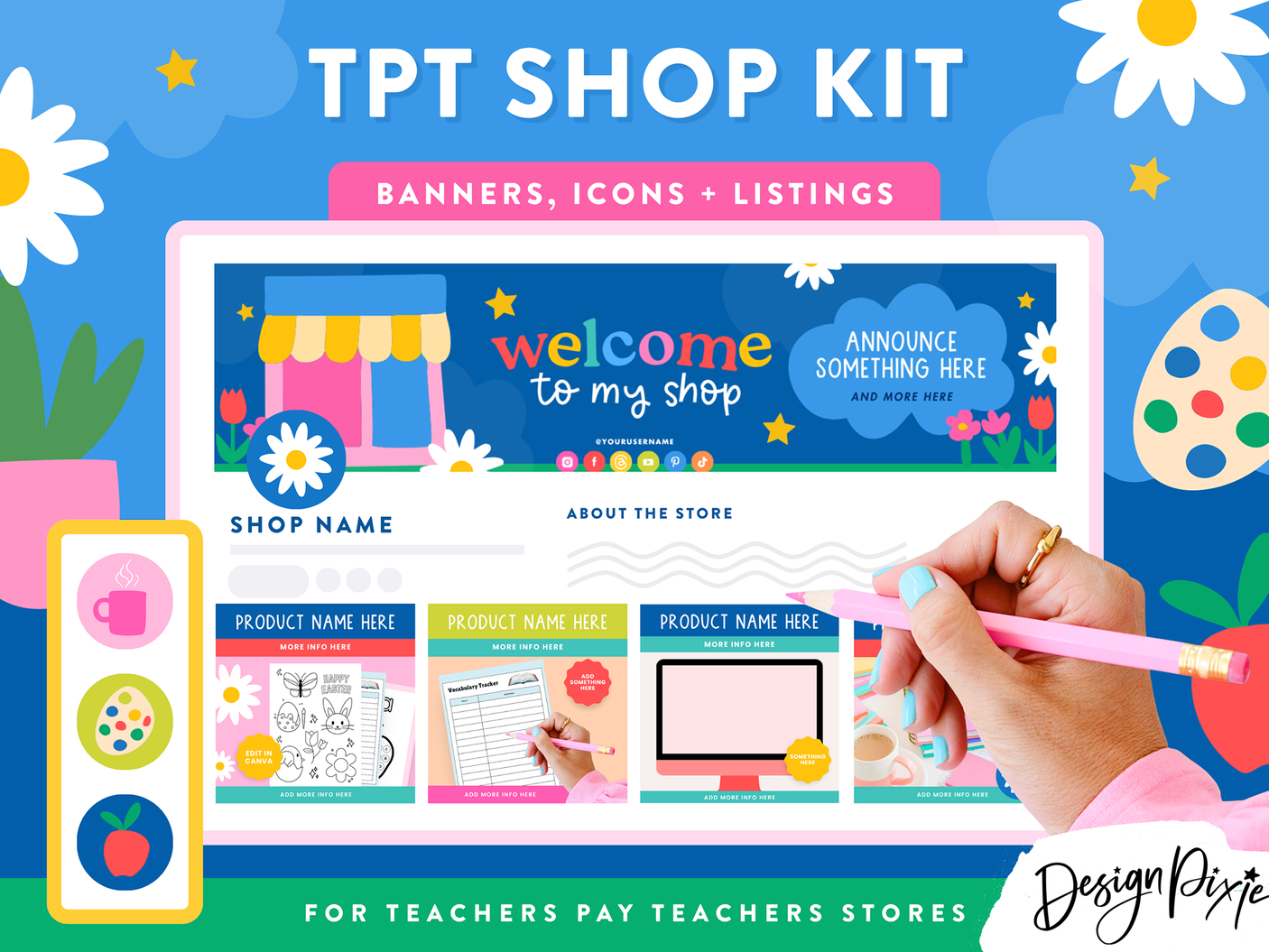 Primary Colors TPT Shop Kit
