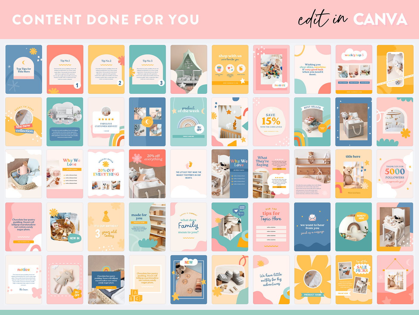Bright Kids Instagram Templates Canva