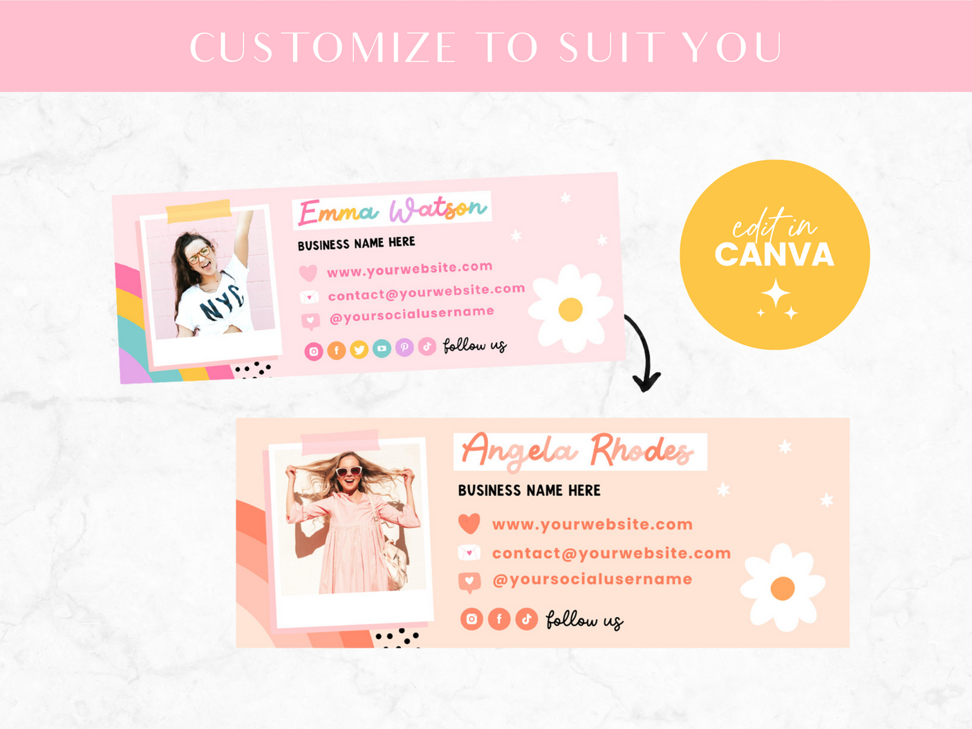 Rainbow Email Signature Template - Design Pixie