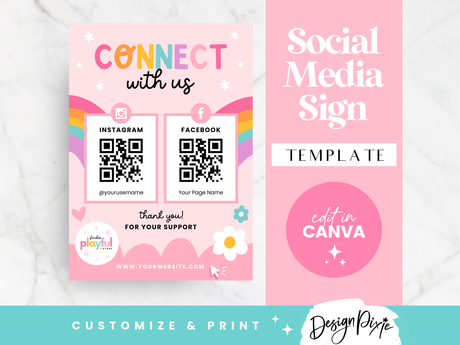 Connect With Us Sign - Playful - Design Pixie