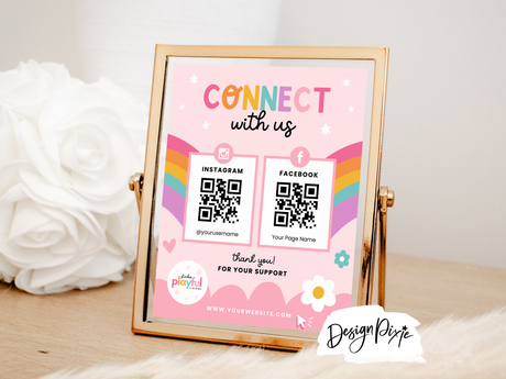 Connect With Us Sign - Playful - Design Pixie