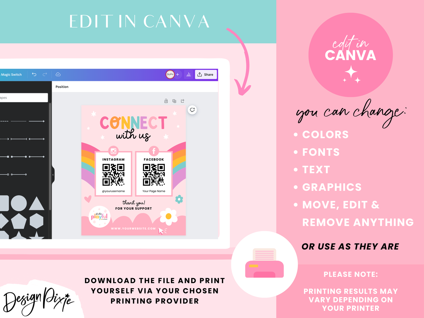 Connect With Us Sign - Playful - Design Pixie