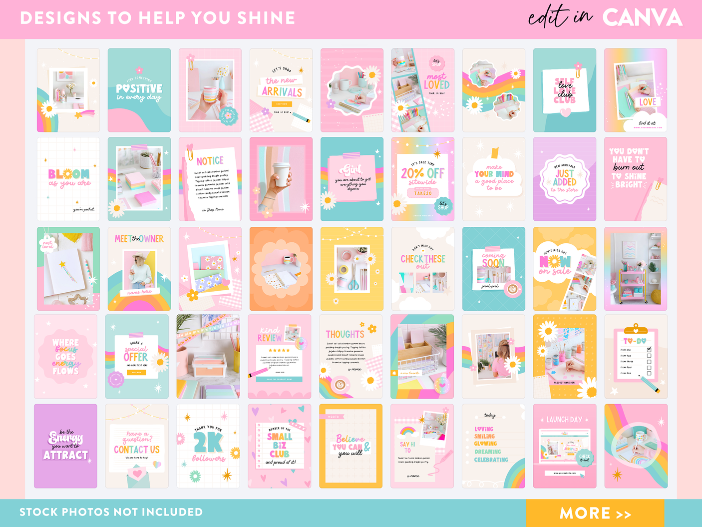 Rainbow Journal Instagram Post Templates