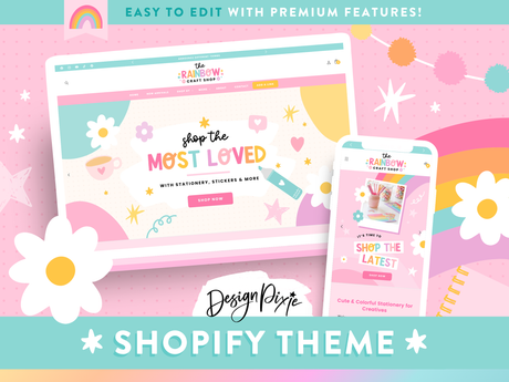 Rainbow Shopify theme in a playful design