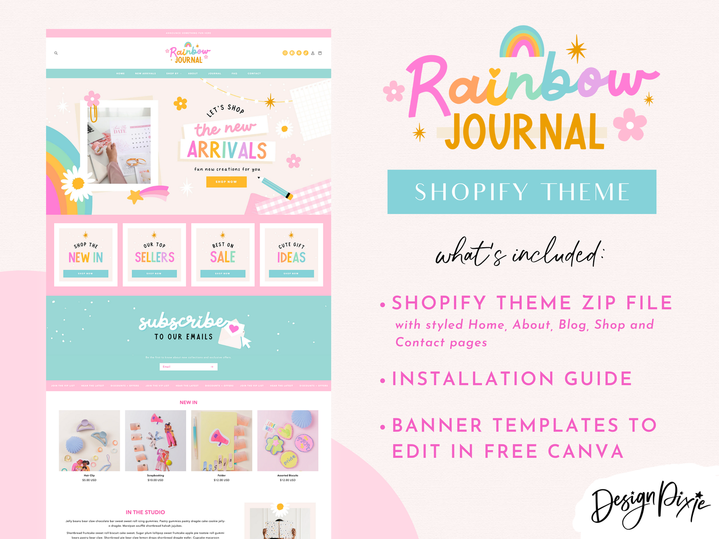Rainbow Journal Shopify Theme - Design Pixie