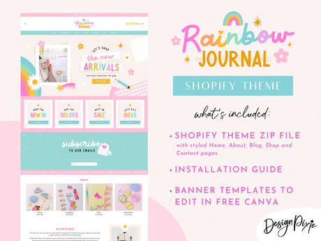 Rainbow Journal Shopify Theme - Design Pixie