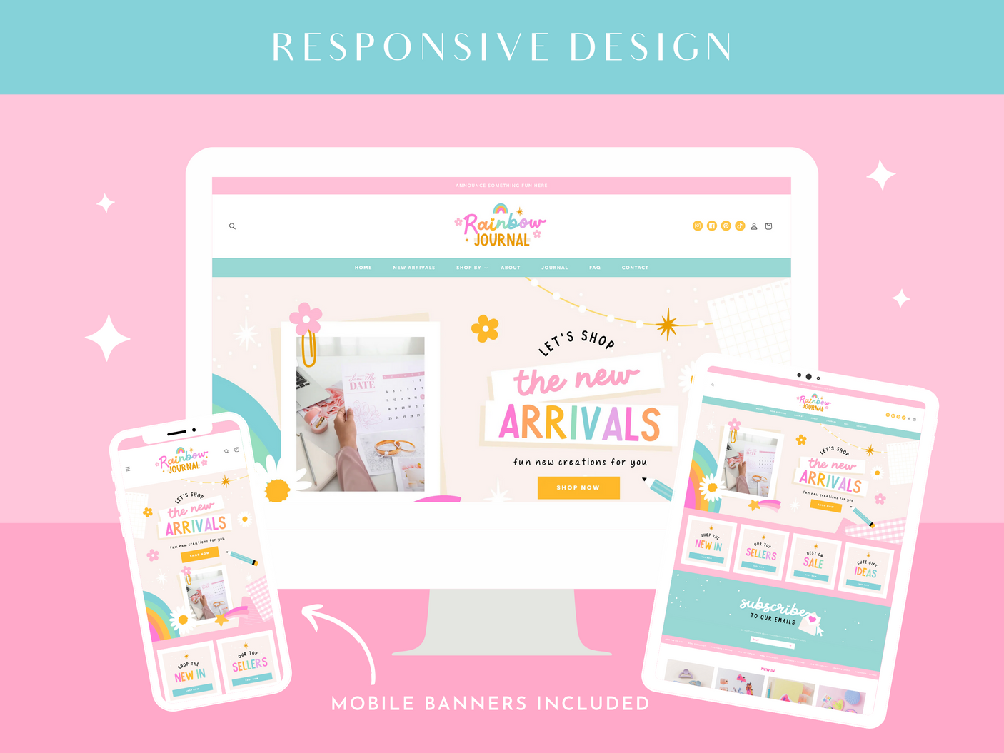 Rainbow Journal Shopify Theme - Design Pixie