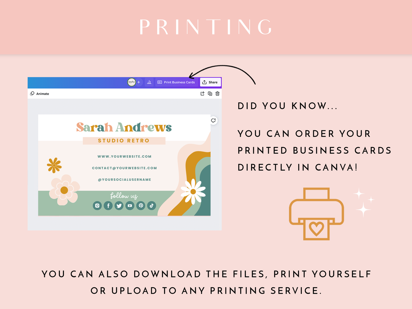 Business Card Template - Studio Retro - Design Pixie