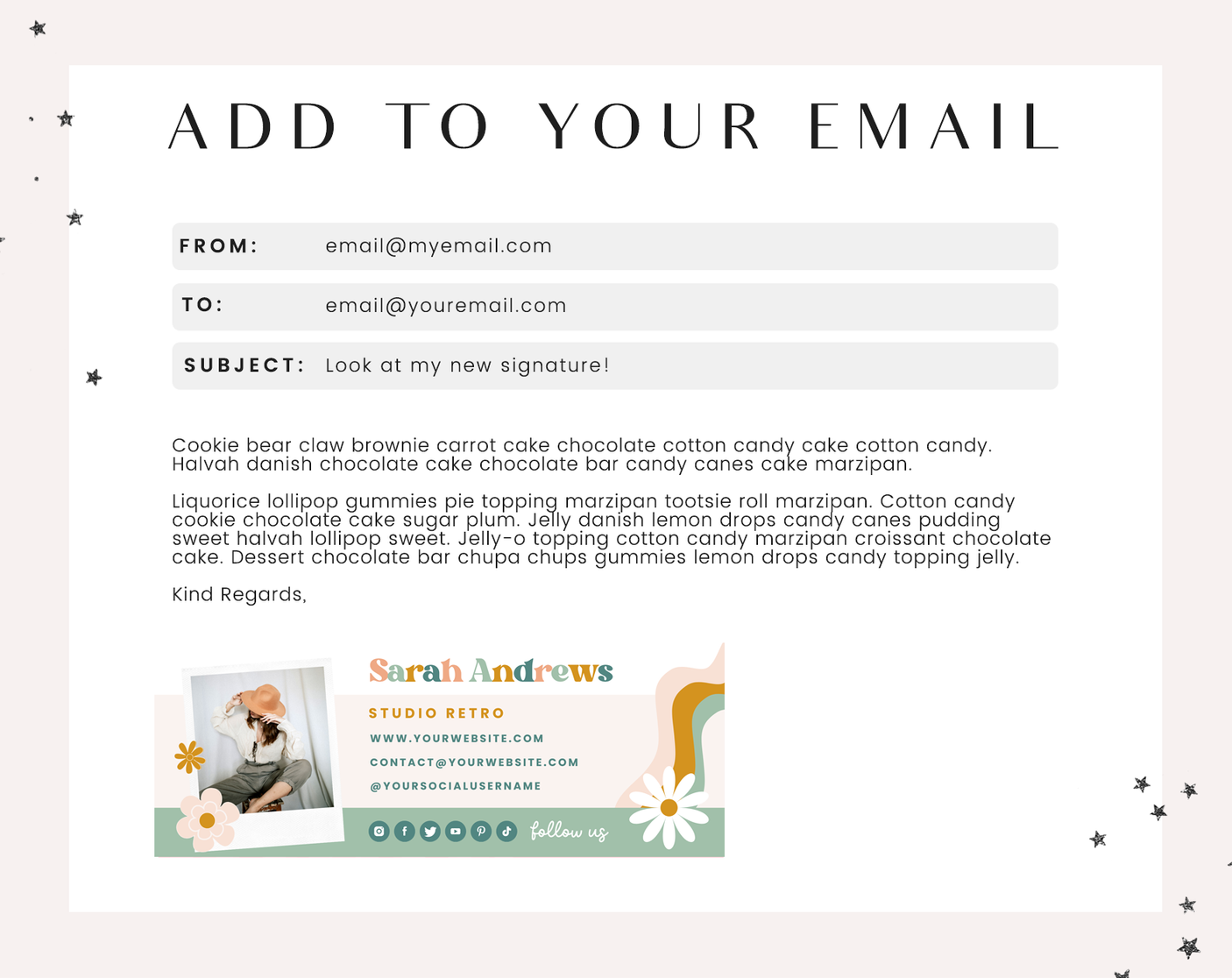 Studio Retro Email Signature Template - Design Pixie