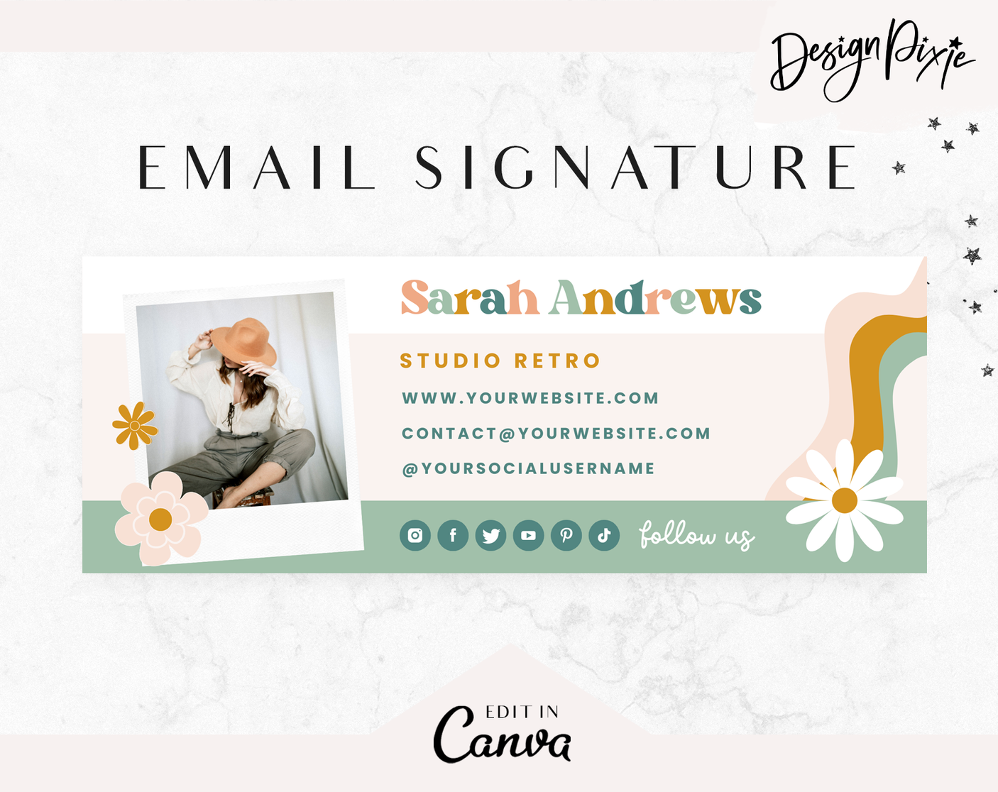 Studio Retro Email Signature Template - Design Pixie