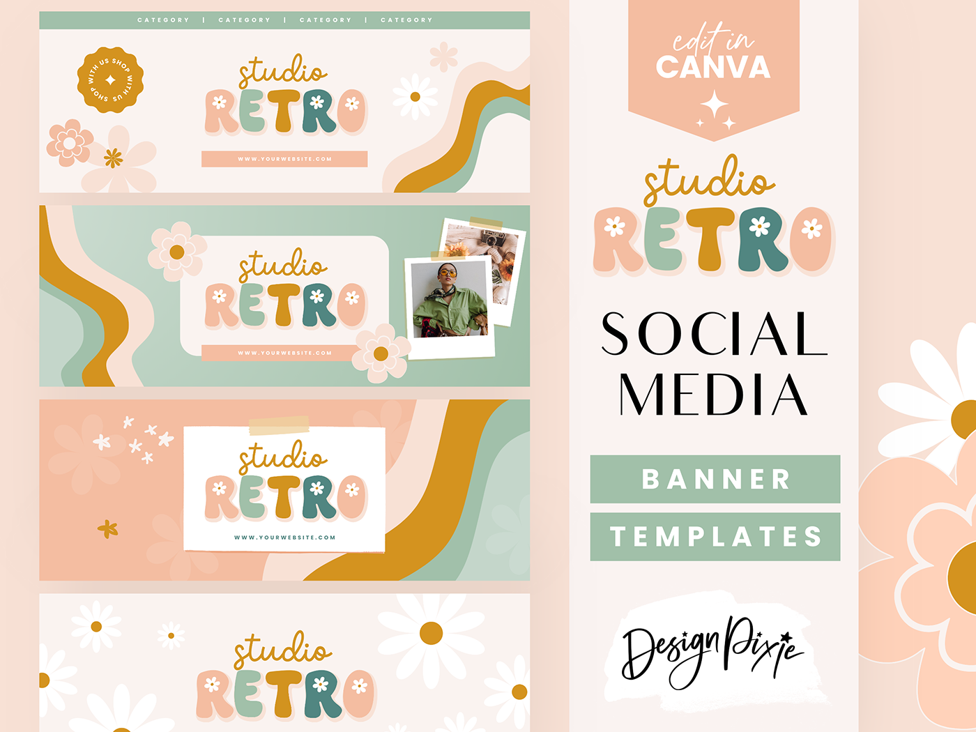 Retro Social Media Banner Templates - Design Pixie
