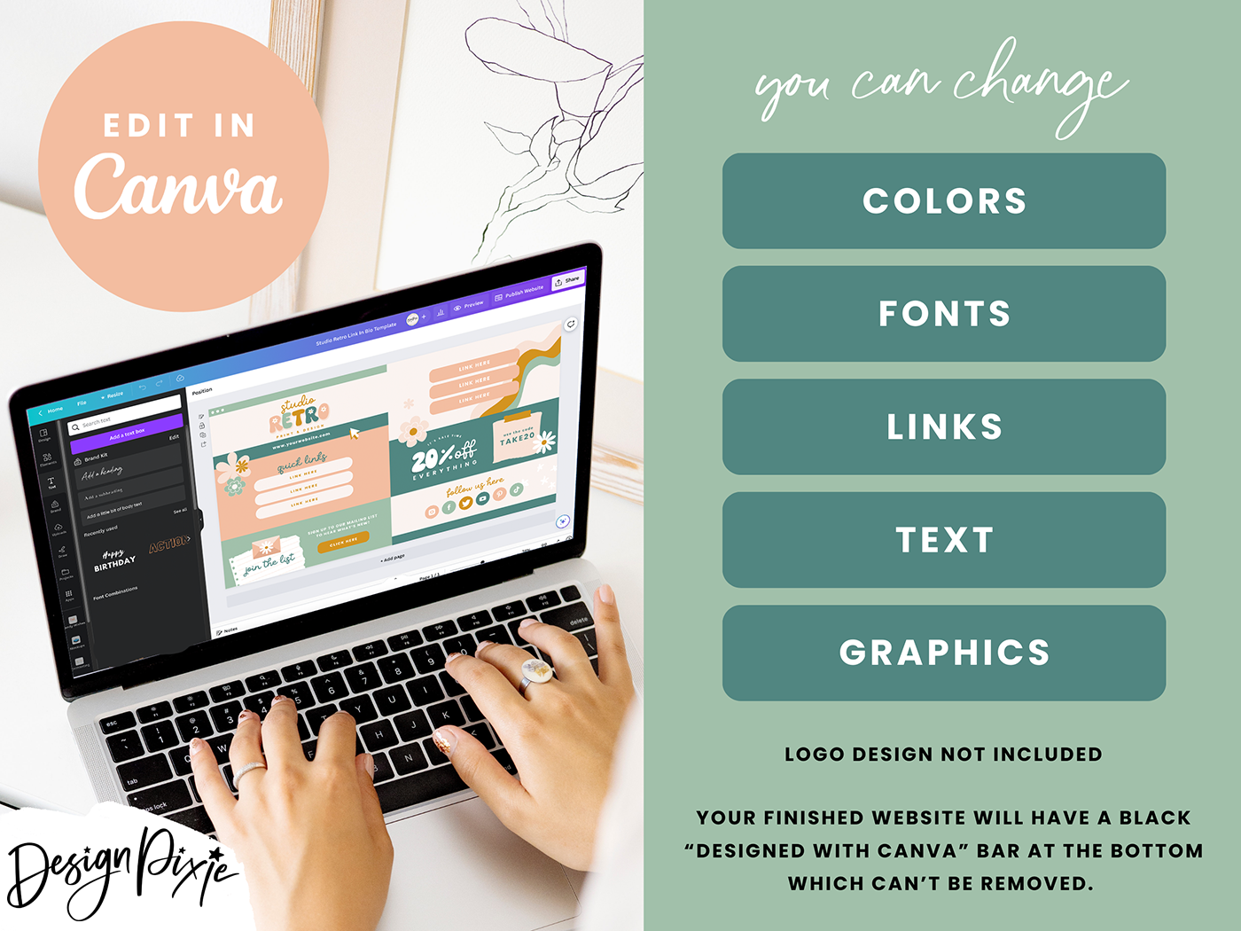 Link In Bio Template - Studio Retro - Design Pixie