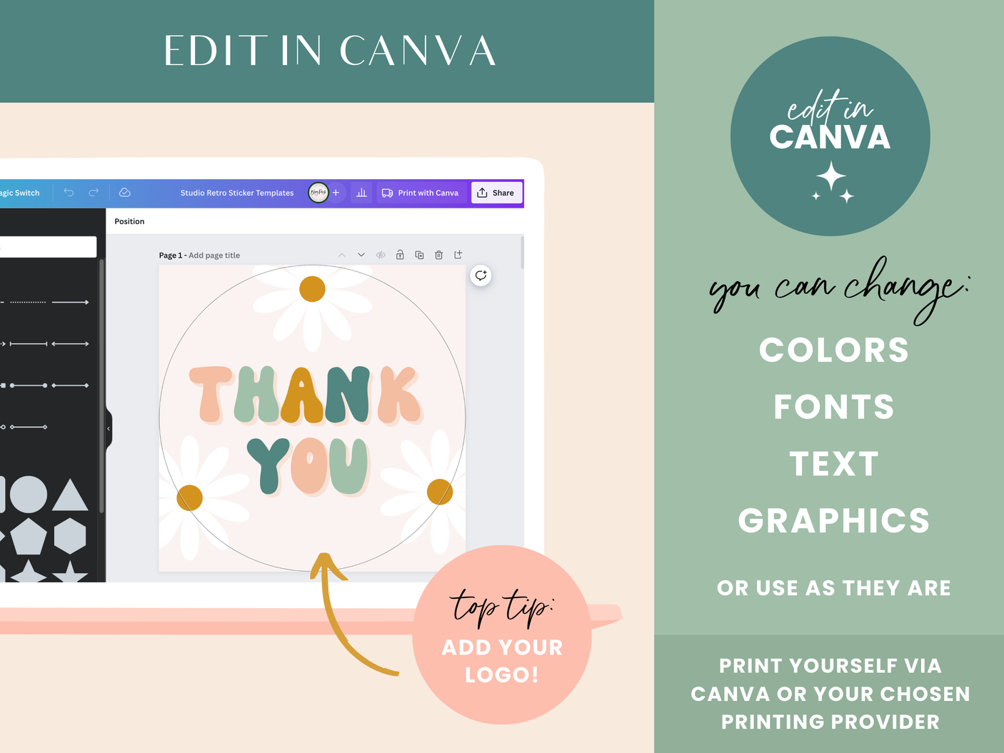 Retro Sticker Label Templates - Design Pixie