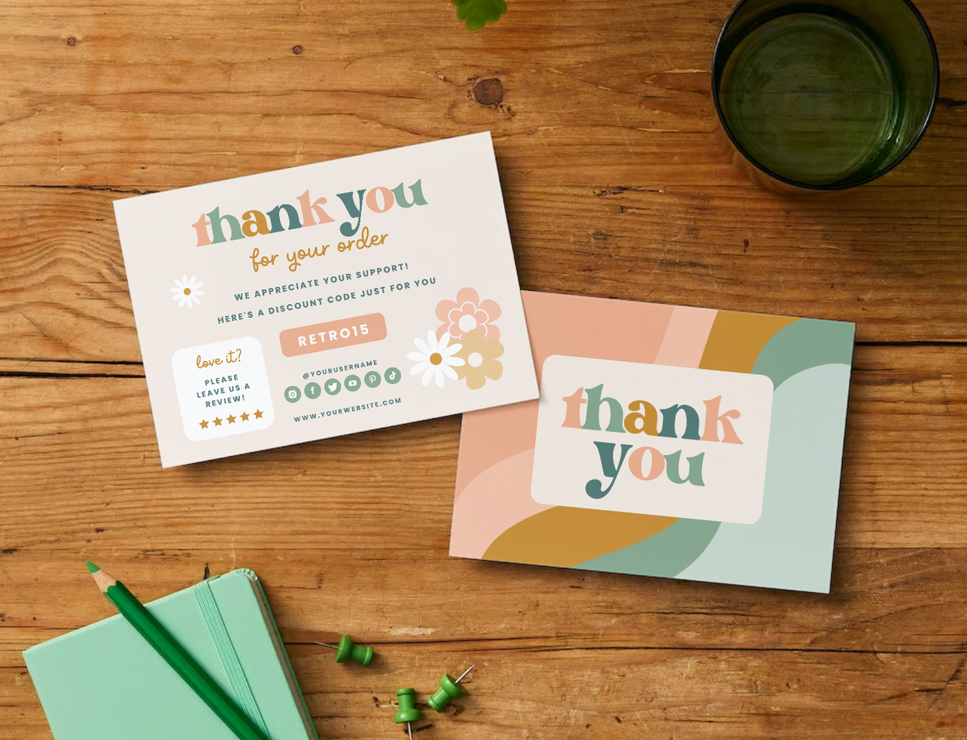 Retro Thank You Card Template - Design Pixie