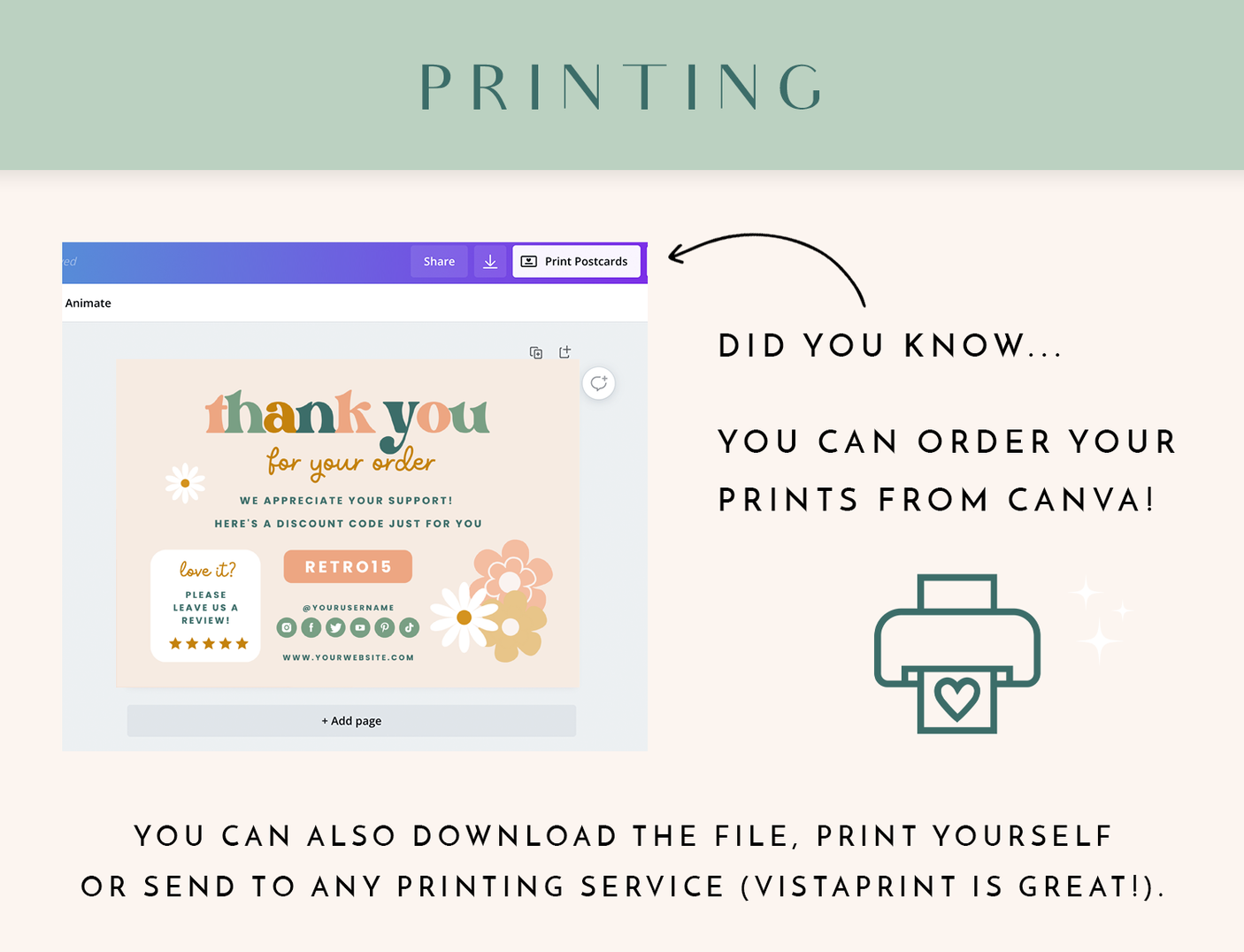 Retro Thank You Card Template - Design Pixie