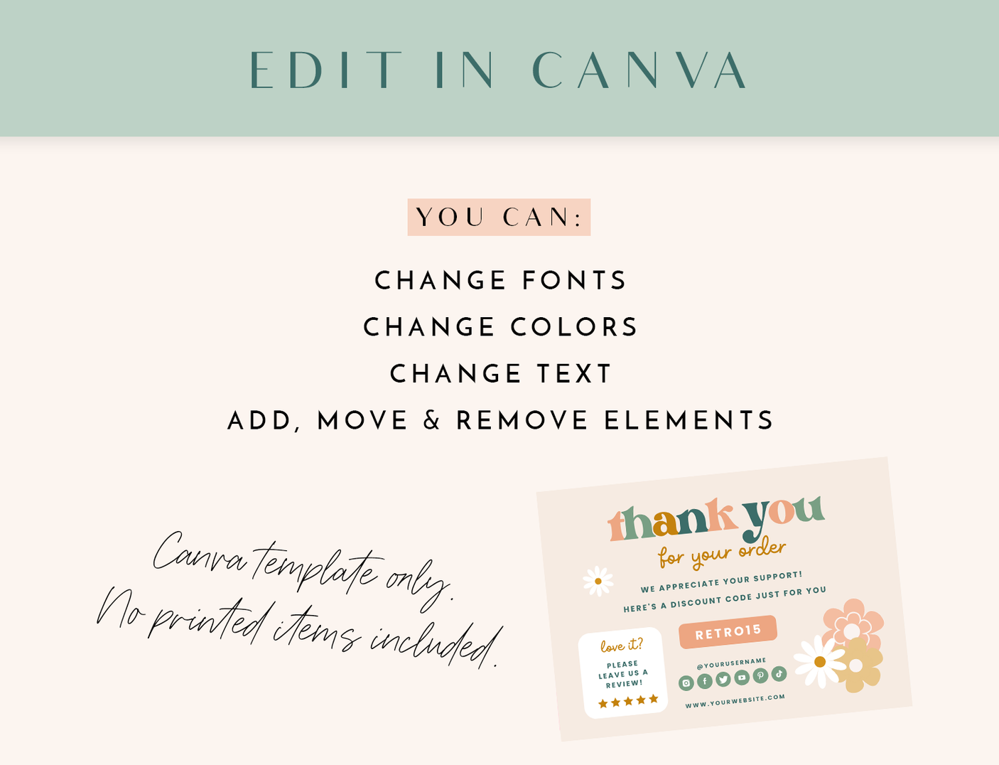 Retro Thank You Card Template - Design Pixie