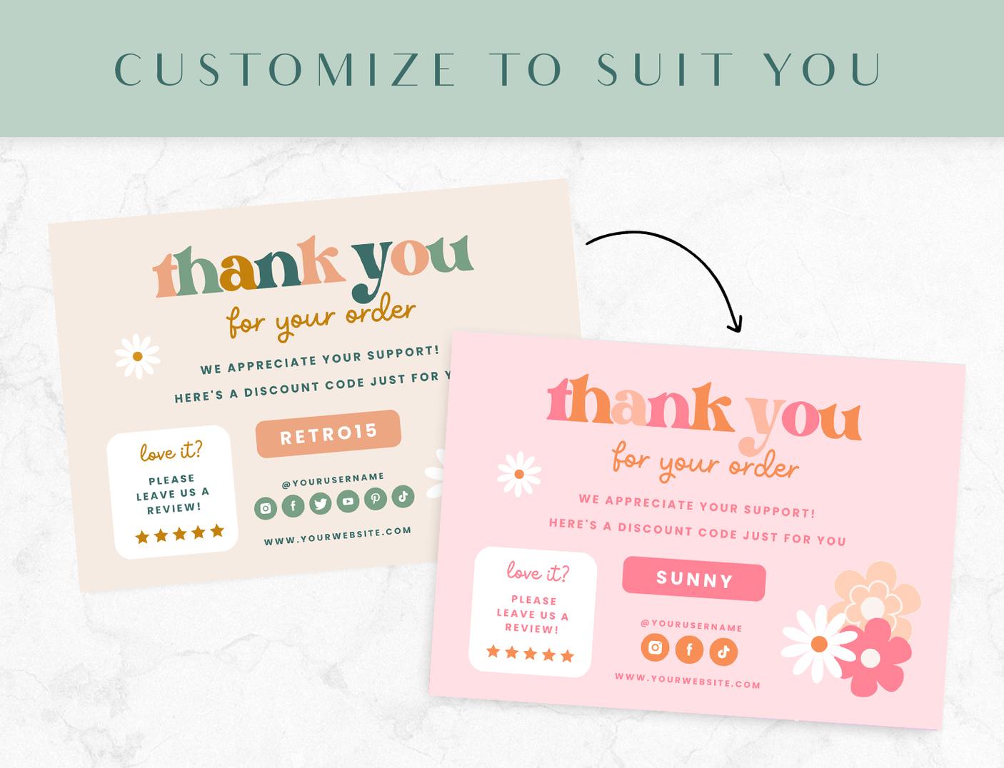 Retro Thank You Card Template - Design Pixie