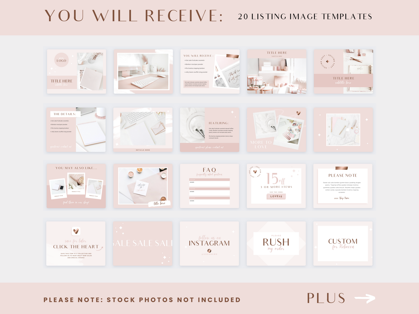 Rose Gold Etsy Shop Kit - Design Pixie