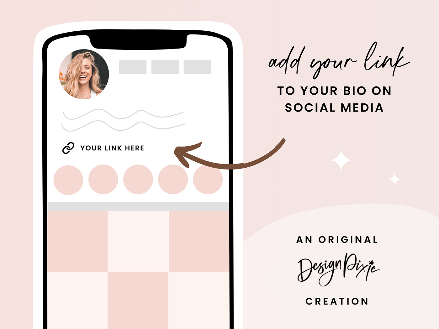 Link In Bio Template - Rose Gold - Design Pixie