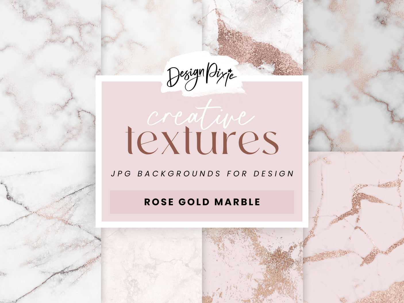 Rose Gold Marble Digital Backgrounds - Design Pixie