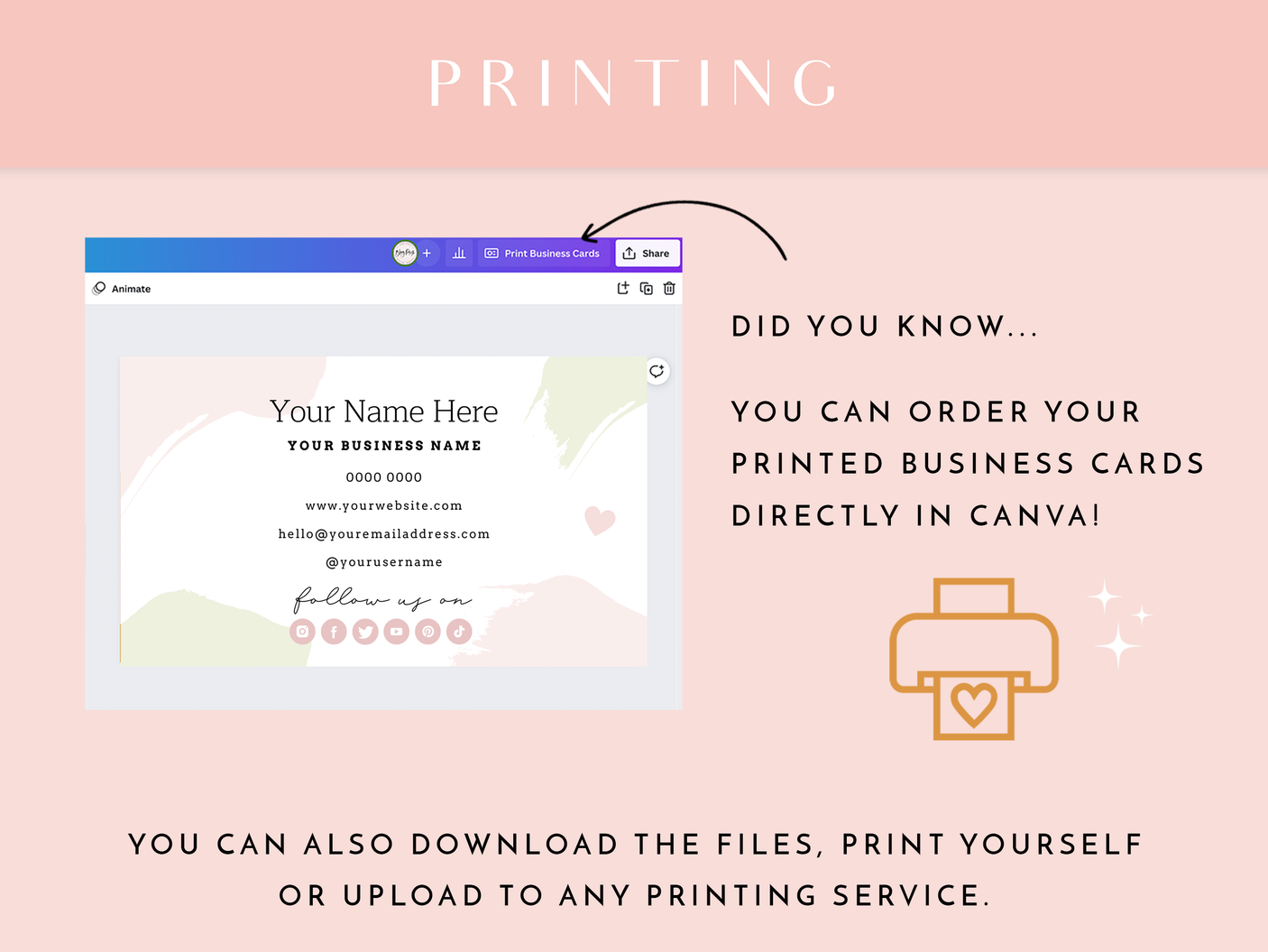 Business Card Template - Pavlova & Parties - Design Pixie