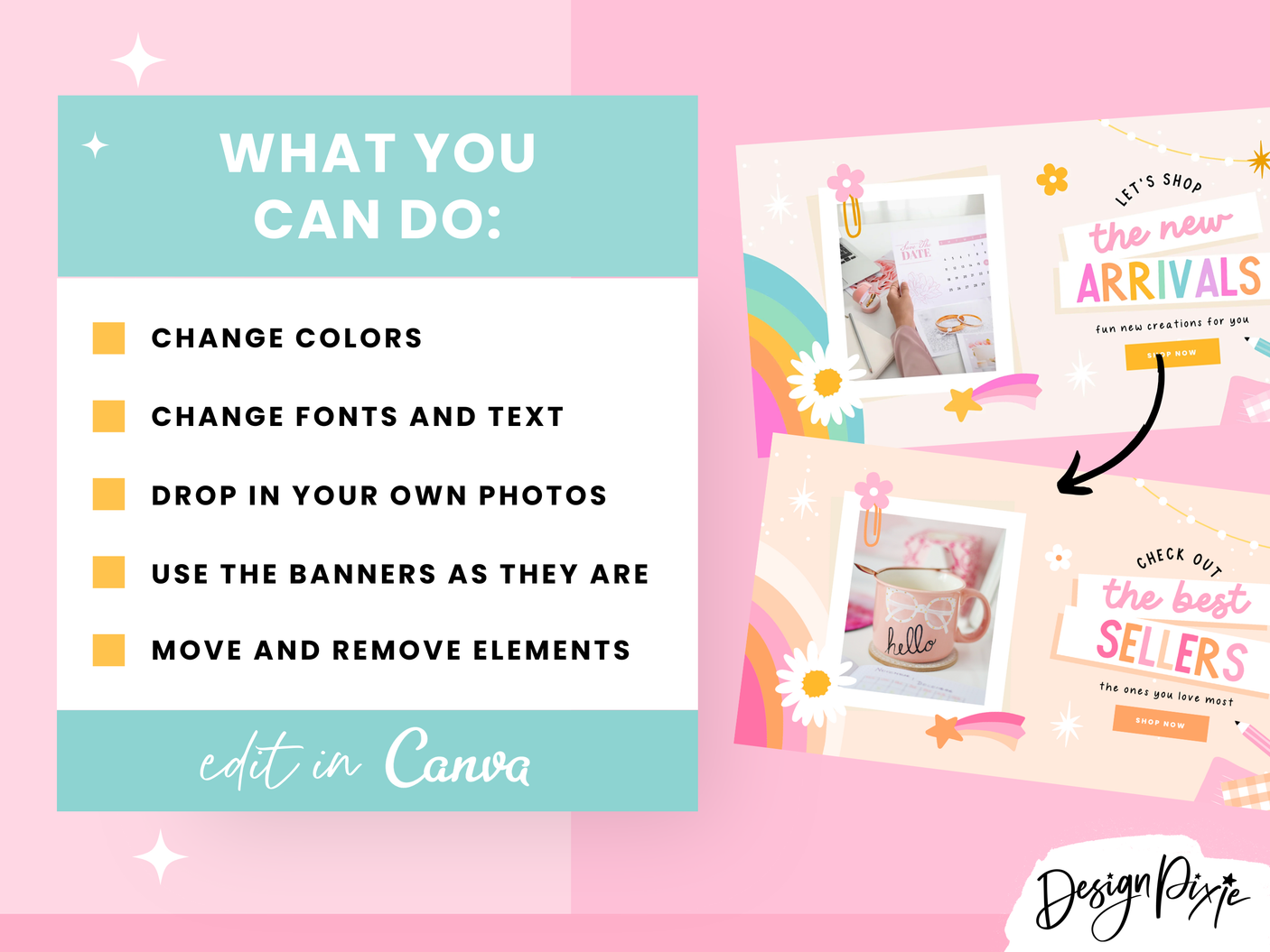 Rainbow Journal Shopify Banner Templates - Design Pixie