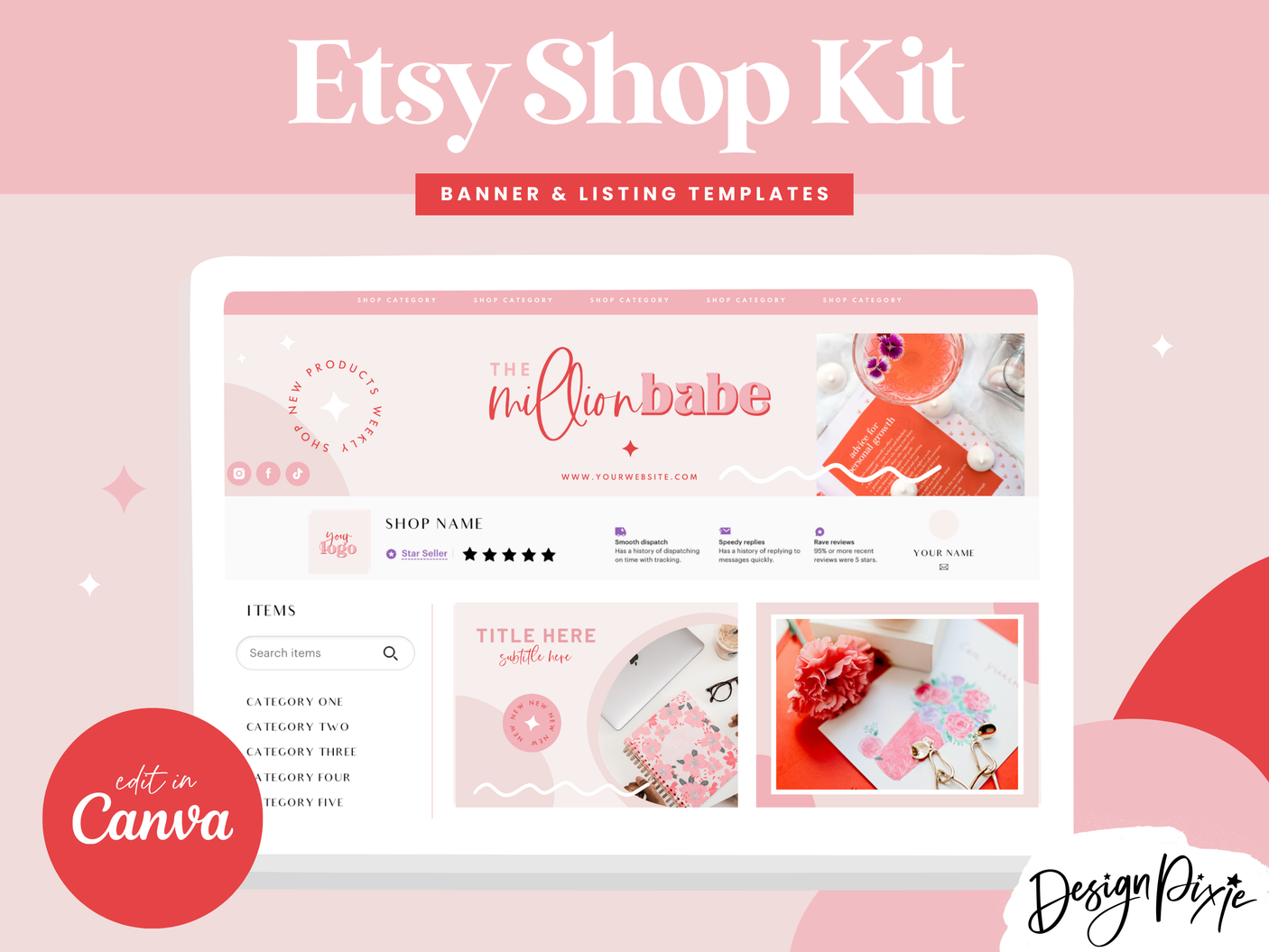 Million Babe Etsy Shop Kit - Design Pixie