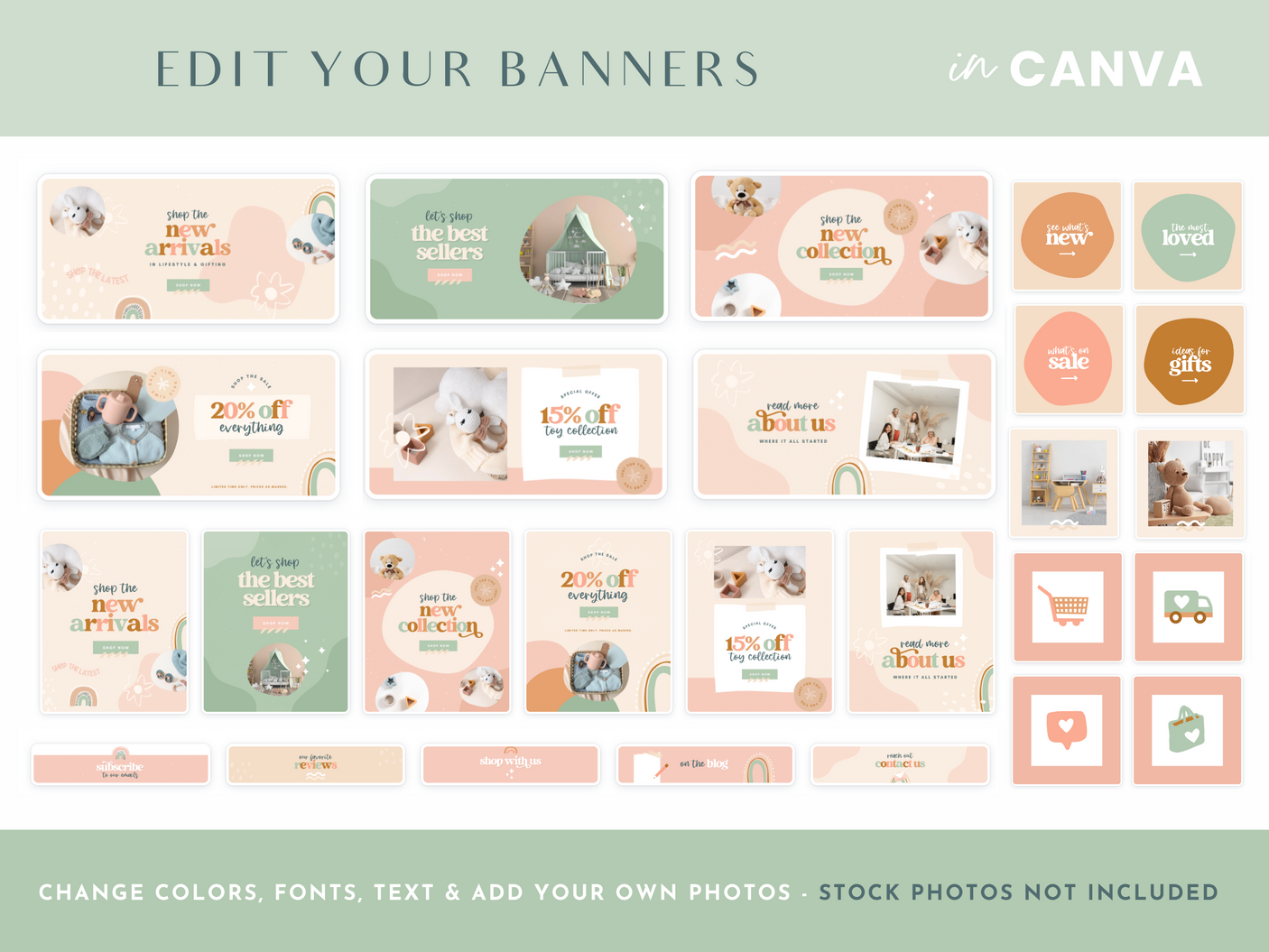 Arthur & Ebony Shopify Banner Templates - Design Pixie