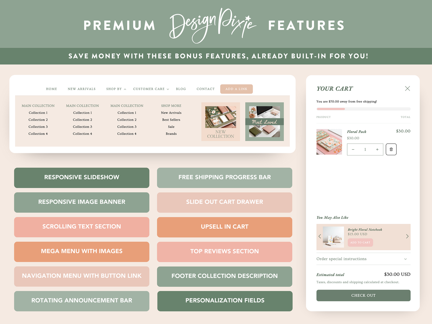 Olive Green Shopify Theme