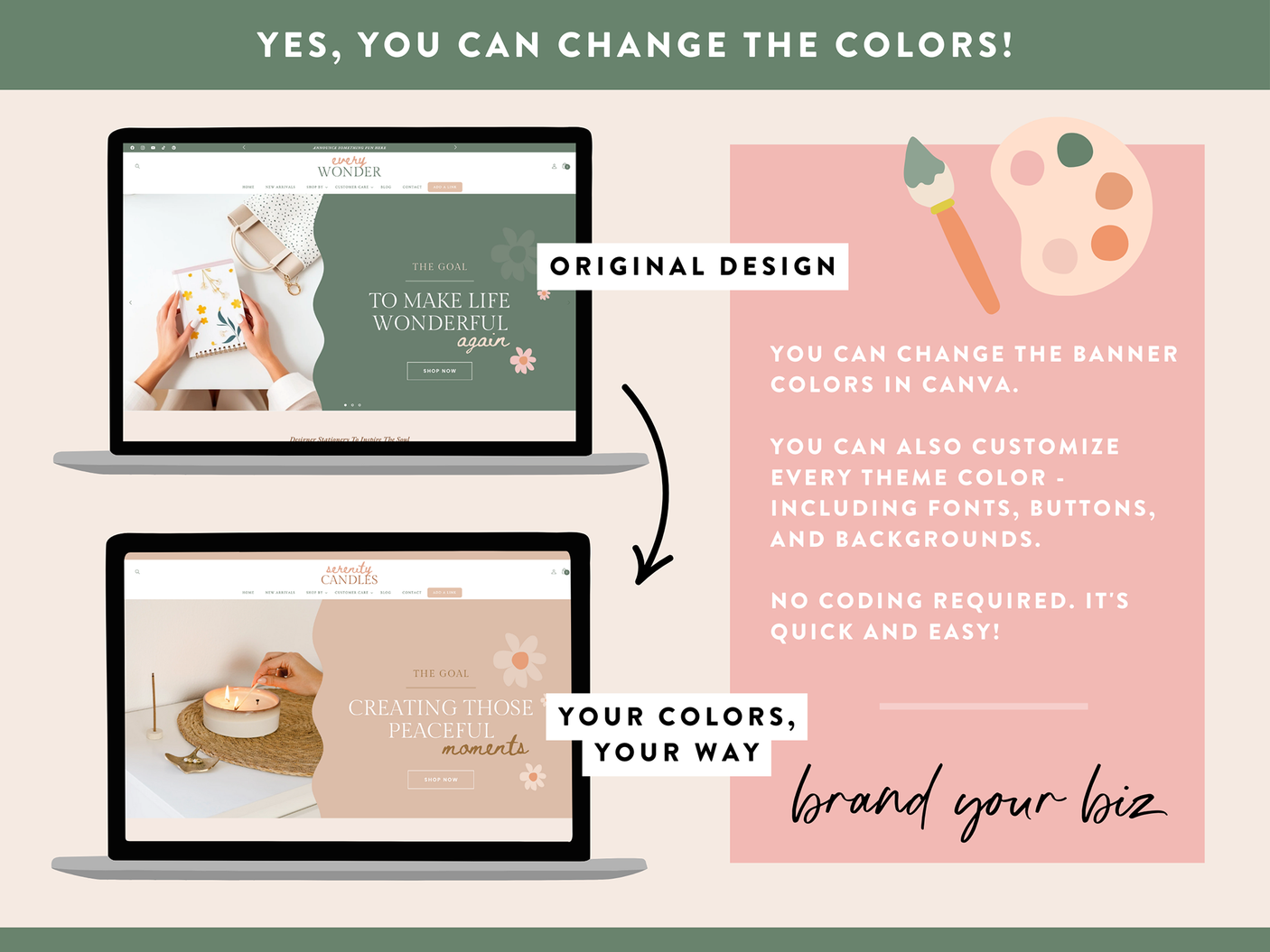 Olive Green Shopify Theme