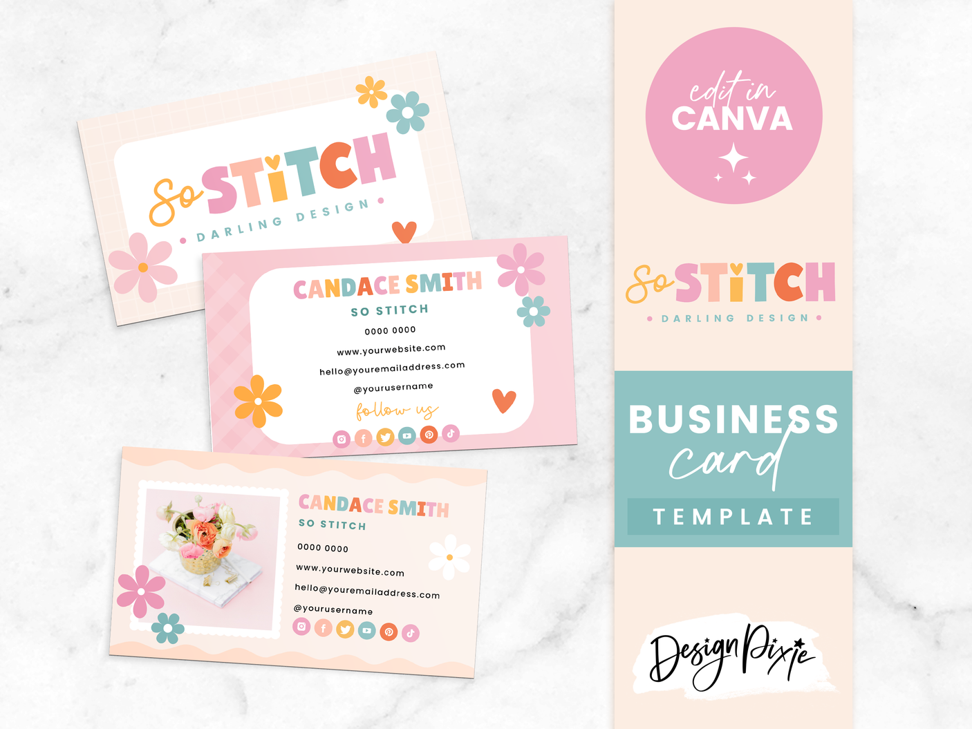 So Stitch Business Card Template - Design Pixie