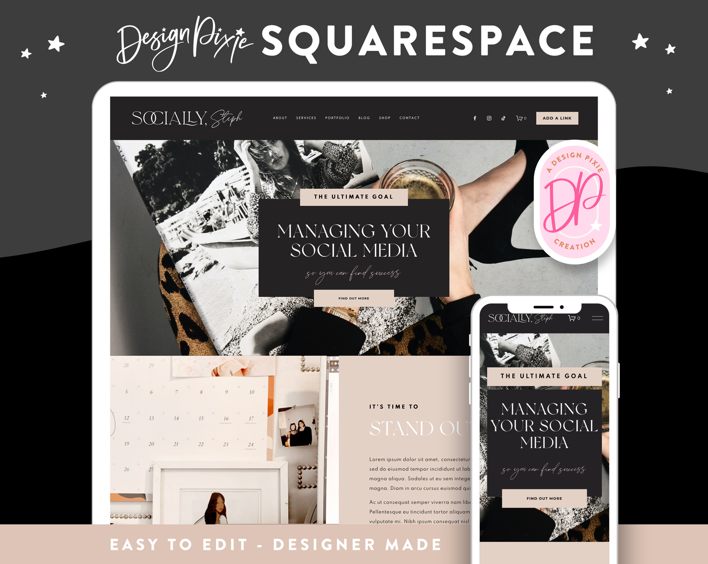 Socially Steph Squarespace Template