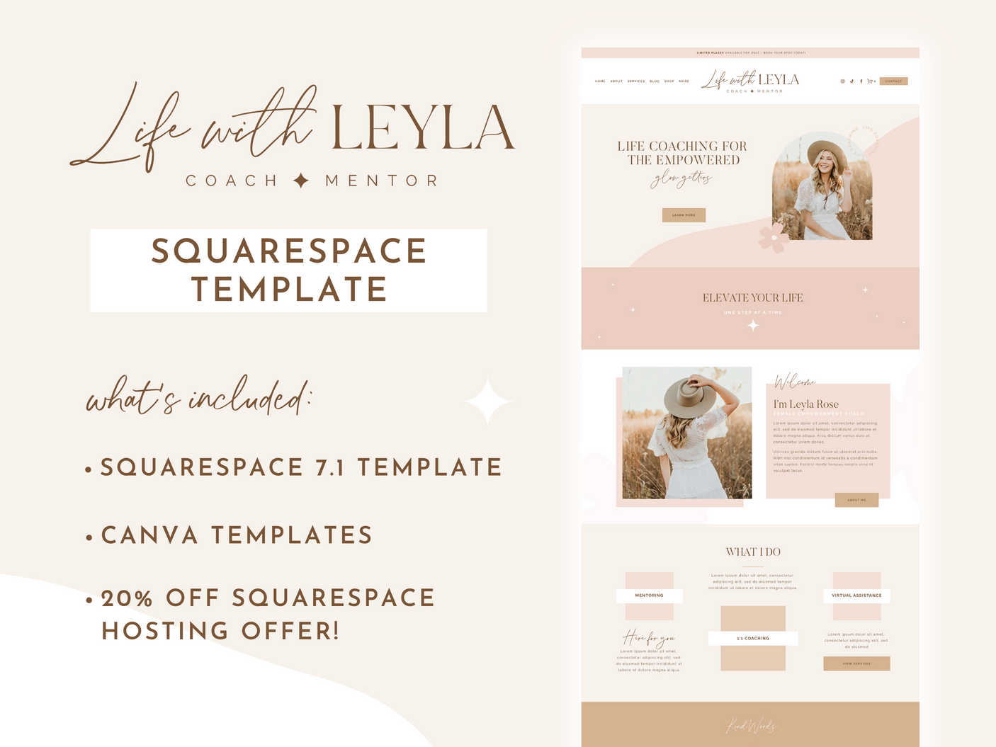 Life With Leyla Squarespace Template - Design Pixie