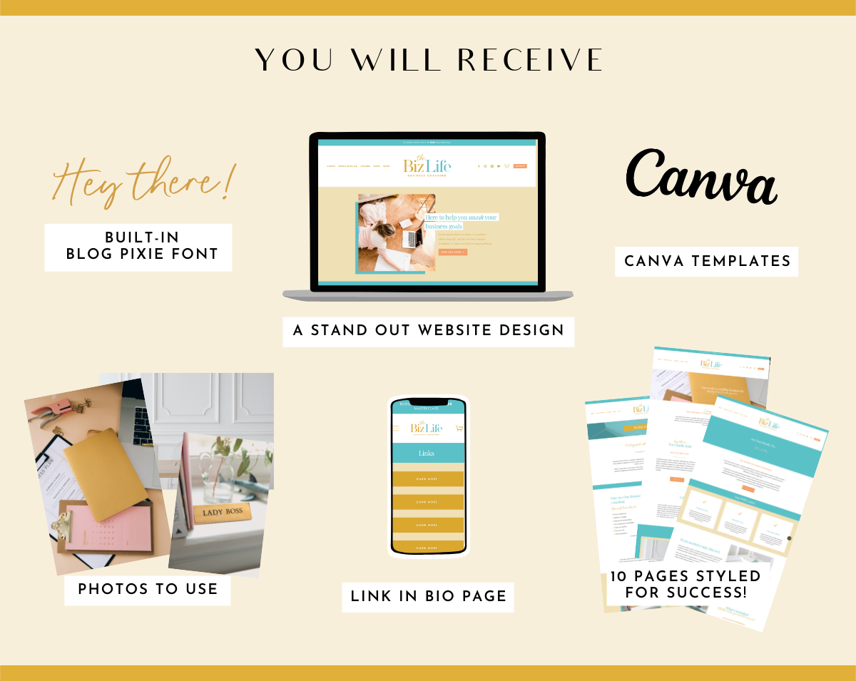 Biz Life Squarespace Template - Design Pixie