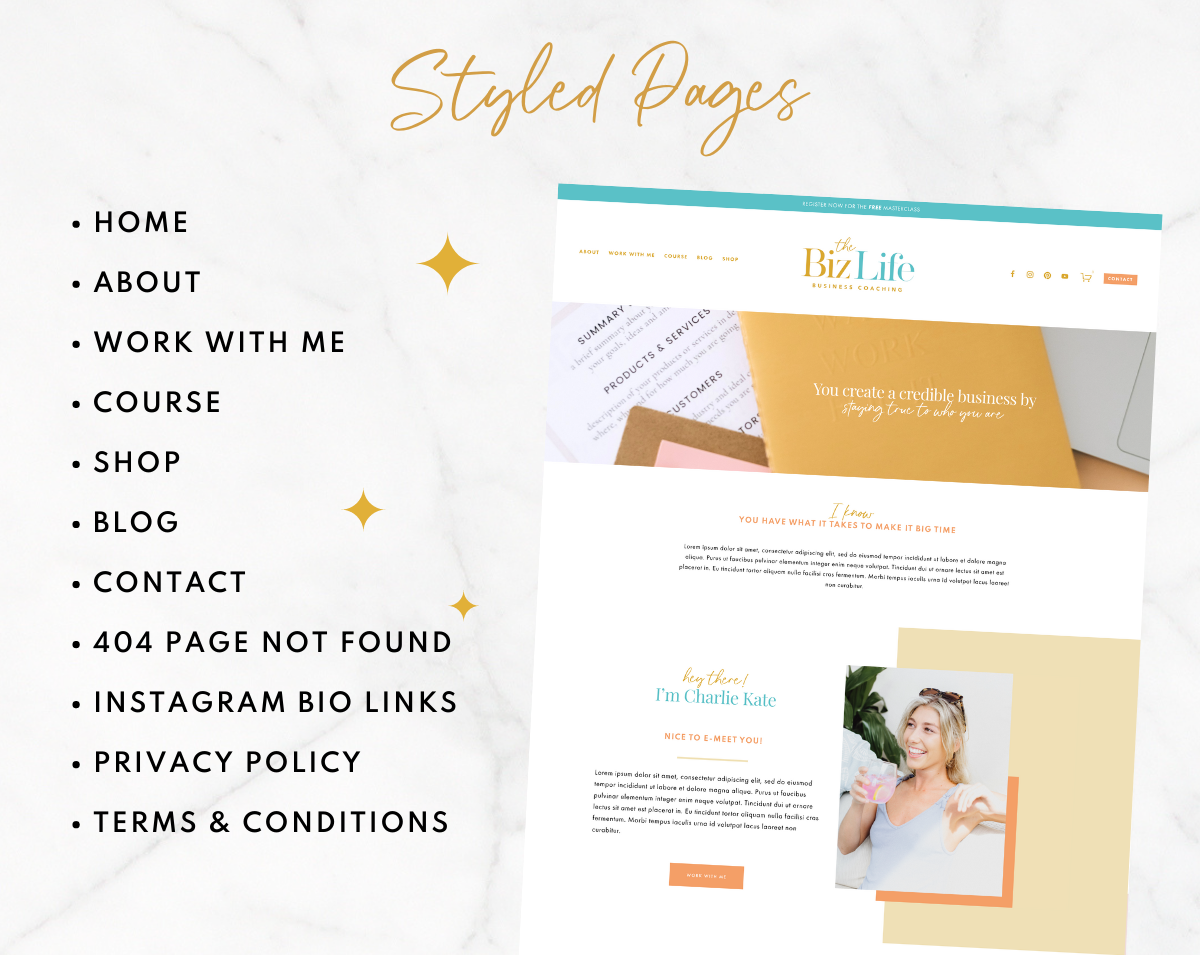 Biz Life Squarespace Template - Design Pixie