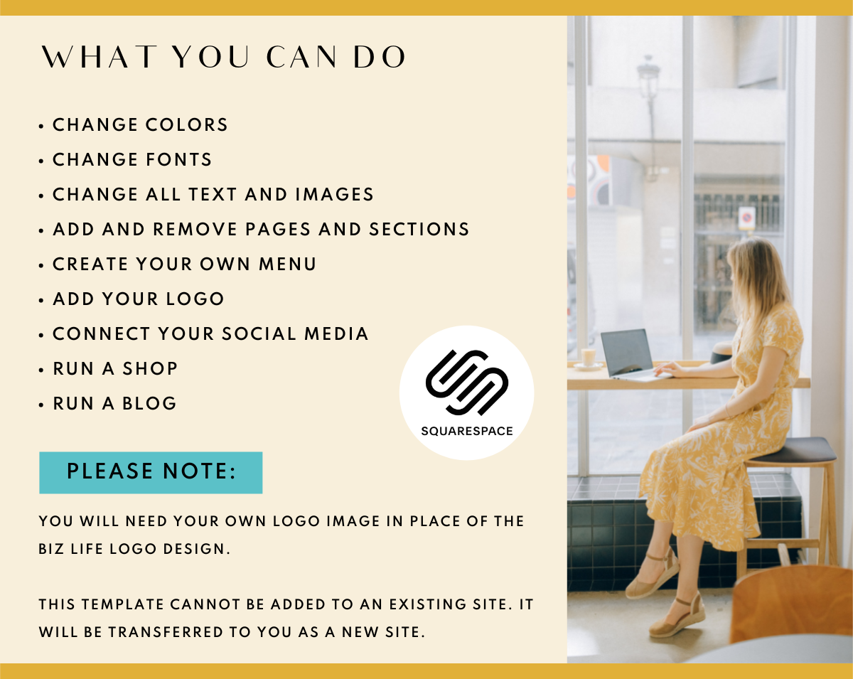 Biz Life Squarespace Template - Design Pixie