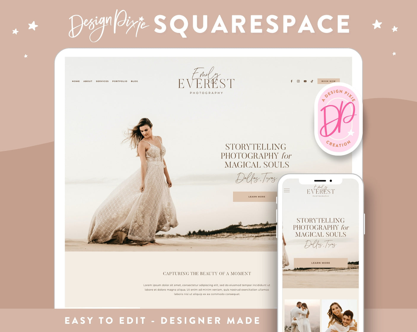 Emily Everest Squarespace Template