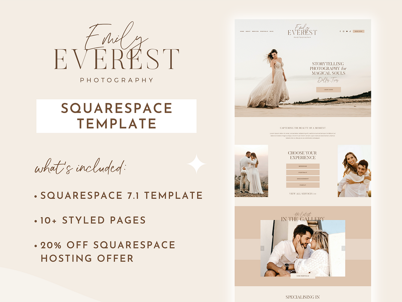 Emily Everest Squarespace Template - Design Pixie