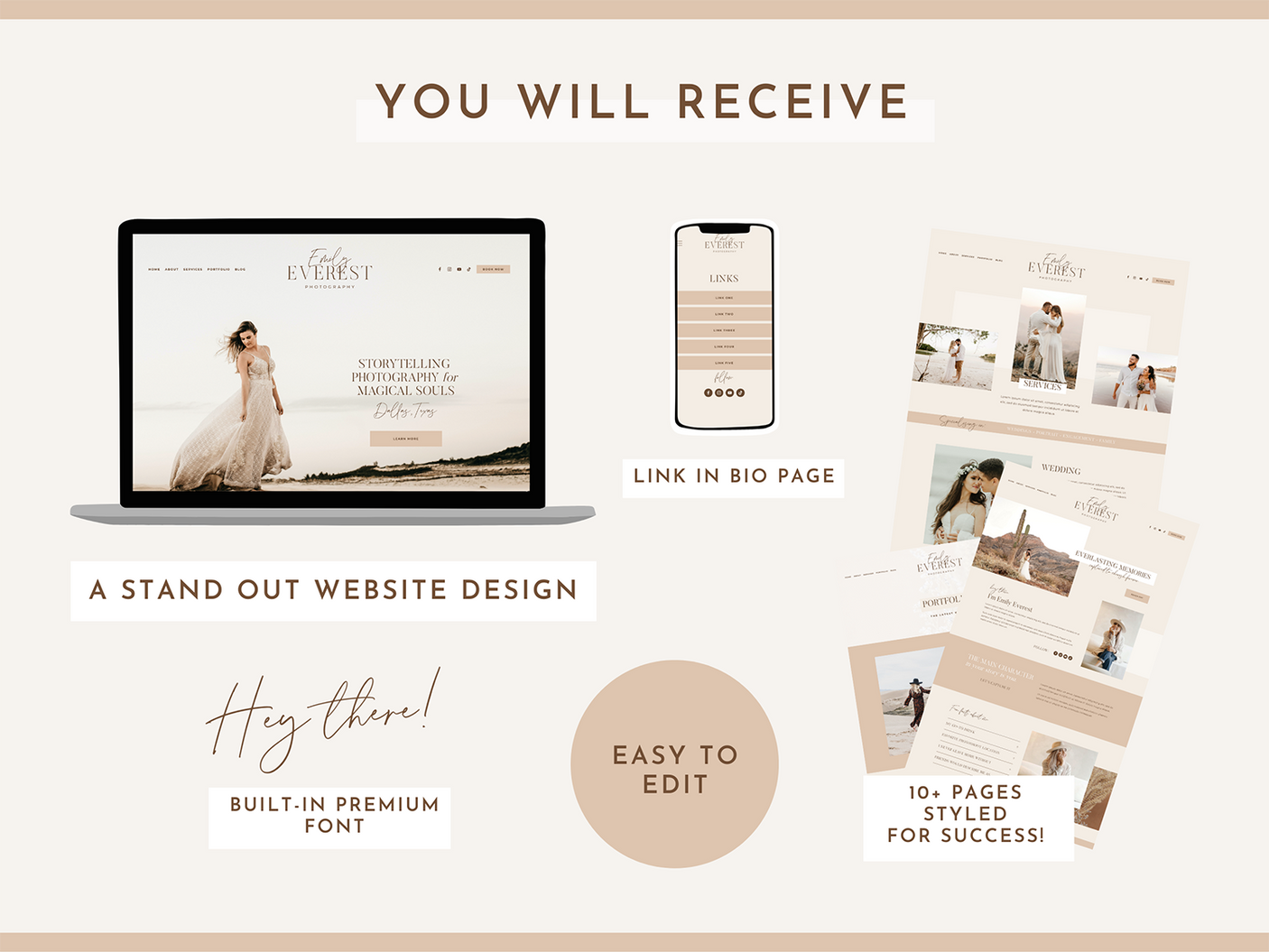 Emily Everest Squarespace Template - Design Pixie