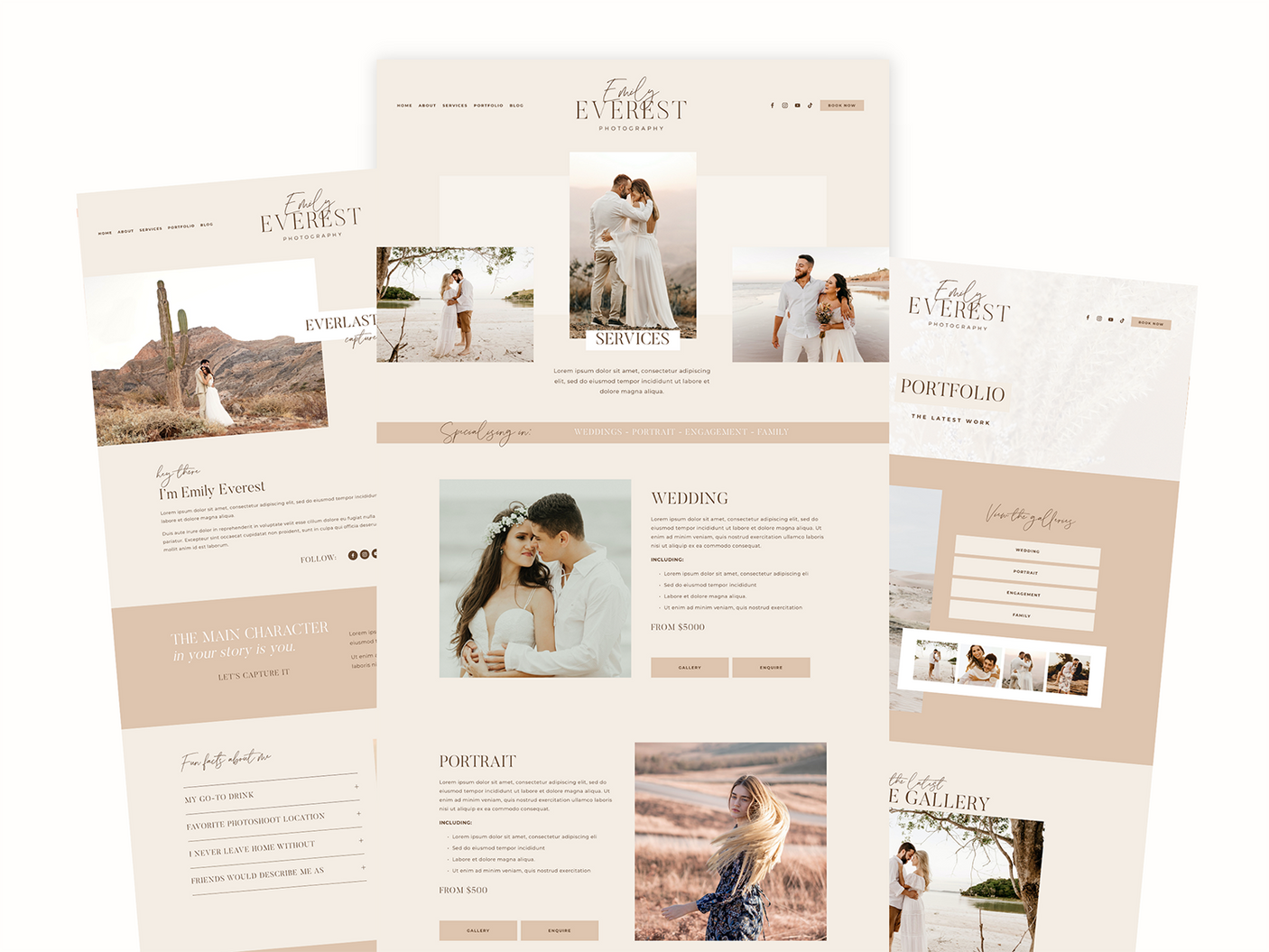 Emily Everest Squarespace Template - Design Pixie