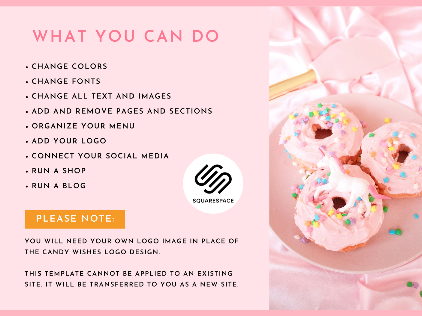 Candy Wishes Squarespace Template - Design Pixie
