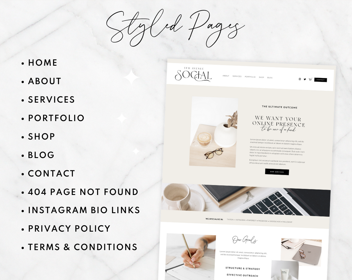 5th Avenue Social Squarespace Template