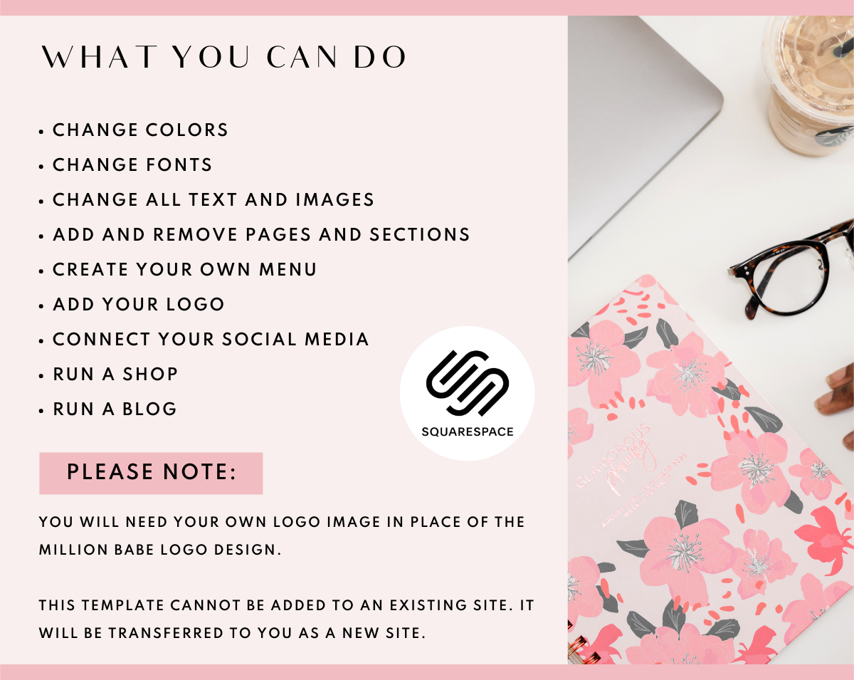 Million Babe Squarespace Template - Design Pixie