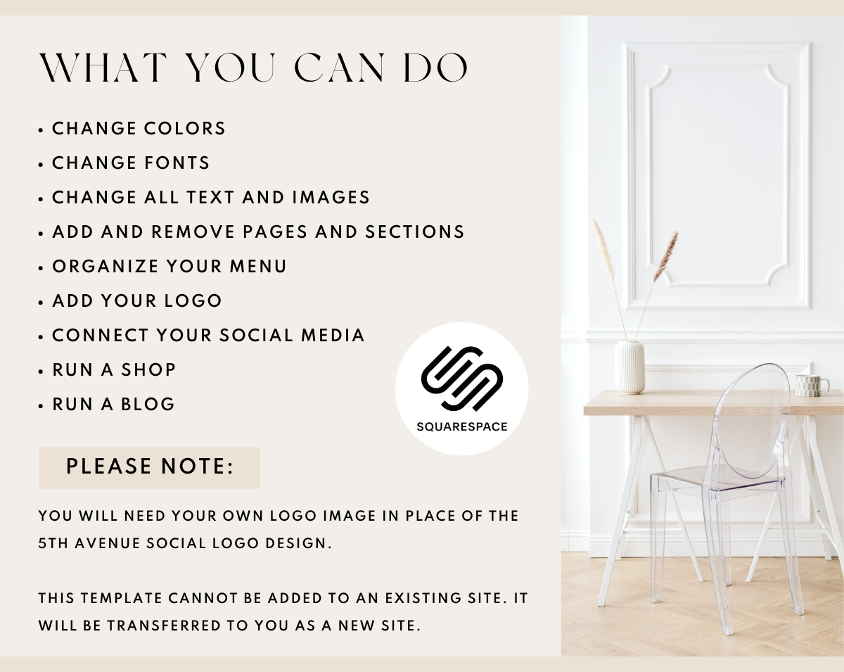 5th Avenue Social Squarespace Template