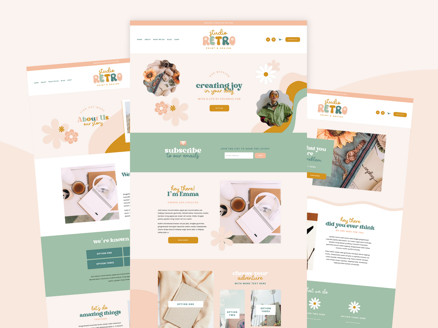 Studio Retro Squarespace Template - Design Pixie